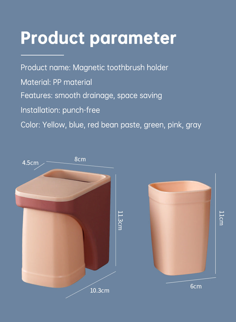 Magnetic Toothbrush Holder Bathroom Accessories magnetic cup holder For Home toiletries storage rack - V.I.P Digital Presence