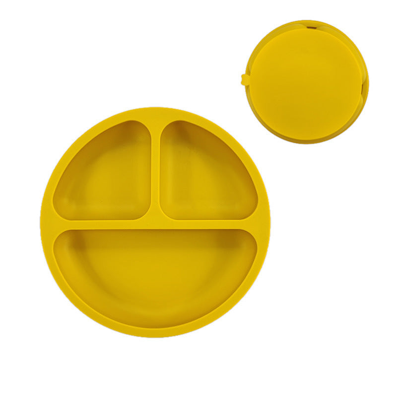 Children's Silicone Dinner Plate Infant Feeding Tableware Set Baby's Complementary Food Division Big Suction Cup Smiling Face Silicone Dinner Plate - V.I.P Digital Presence