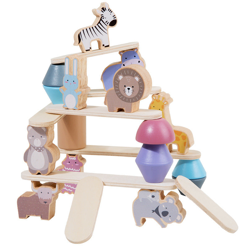 Children's Wooden Dinosaur Animal Stacking Music Balance Building Blocks Kindergarten Puzzle Toy - V.I.P Digital Presence