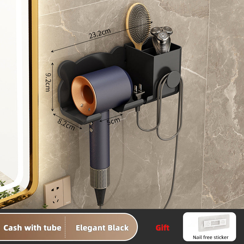 Hair Dryer Rack Bathroom Comb Shaver Face Washing Milk Wall Hanging Storage Rack - V.I.P Digital Presence