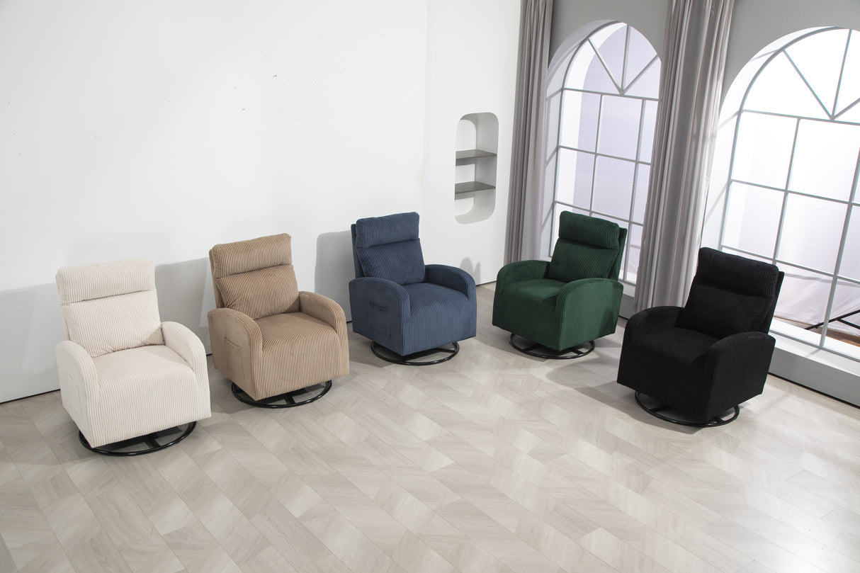 JiaDa Upholstered Swivel Glider.Flannel fabric.Rocking Chair for Nursery in Beige.Modern Style One Left Bag - V.I.P Digital Presence