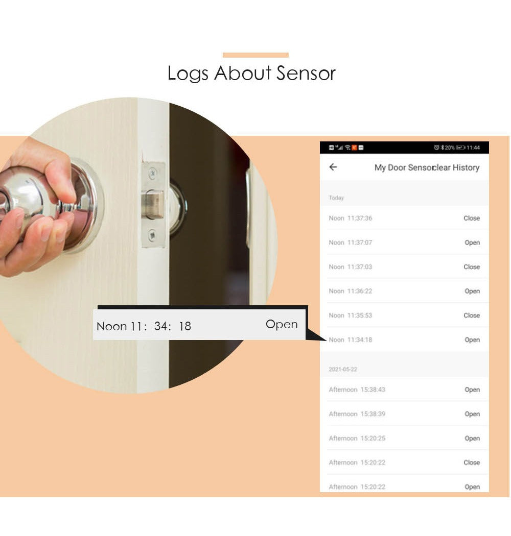 Smart Life Tuya Wifi Window Detector Door Open Close Sensor Security Contact Wifi Smart Door Sensor - V.I.P Digital Presence