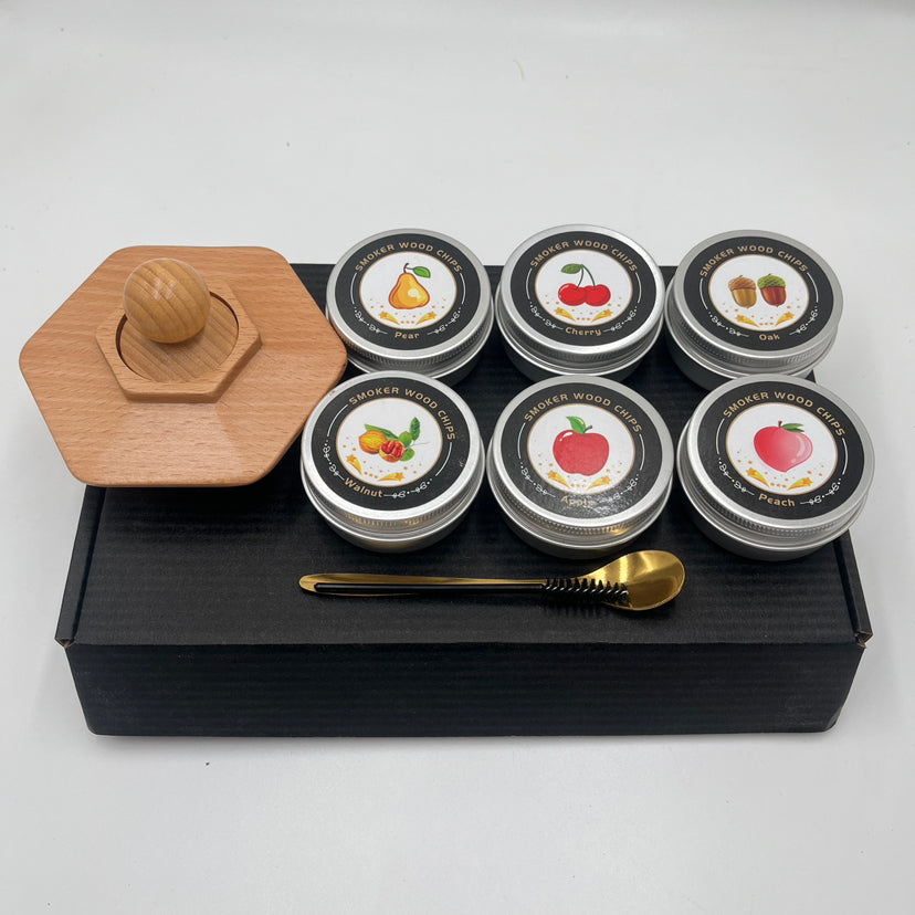 Cocktail Wood Smoker Hexagonal Round Saucer Bar Kitchen Smoking Tools Smoking Wood Cover 6pcs - V.I.P Digital Presence