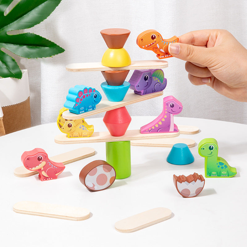 Children's Wooden Dinosaur Animal Stacking Music Balance Building Blocks Kindergarten Puzzle Toy - V.I.P Digital Presence