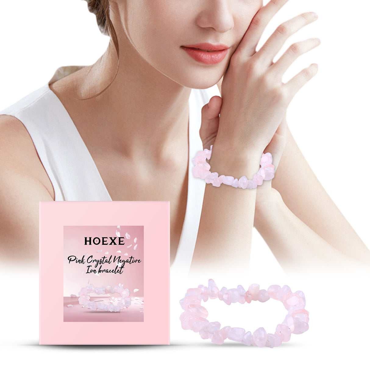 Powder Crystal Bracelet Hand Decoration Clothing Accessories Pink Beads Personality Trend Match - V.I.P Digital Presence