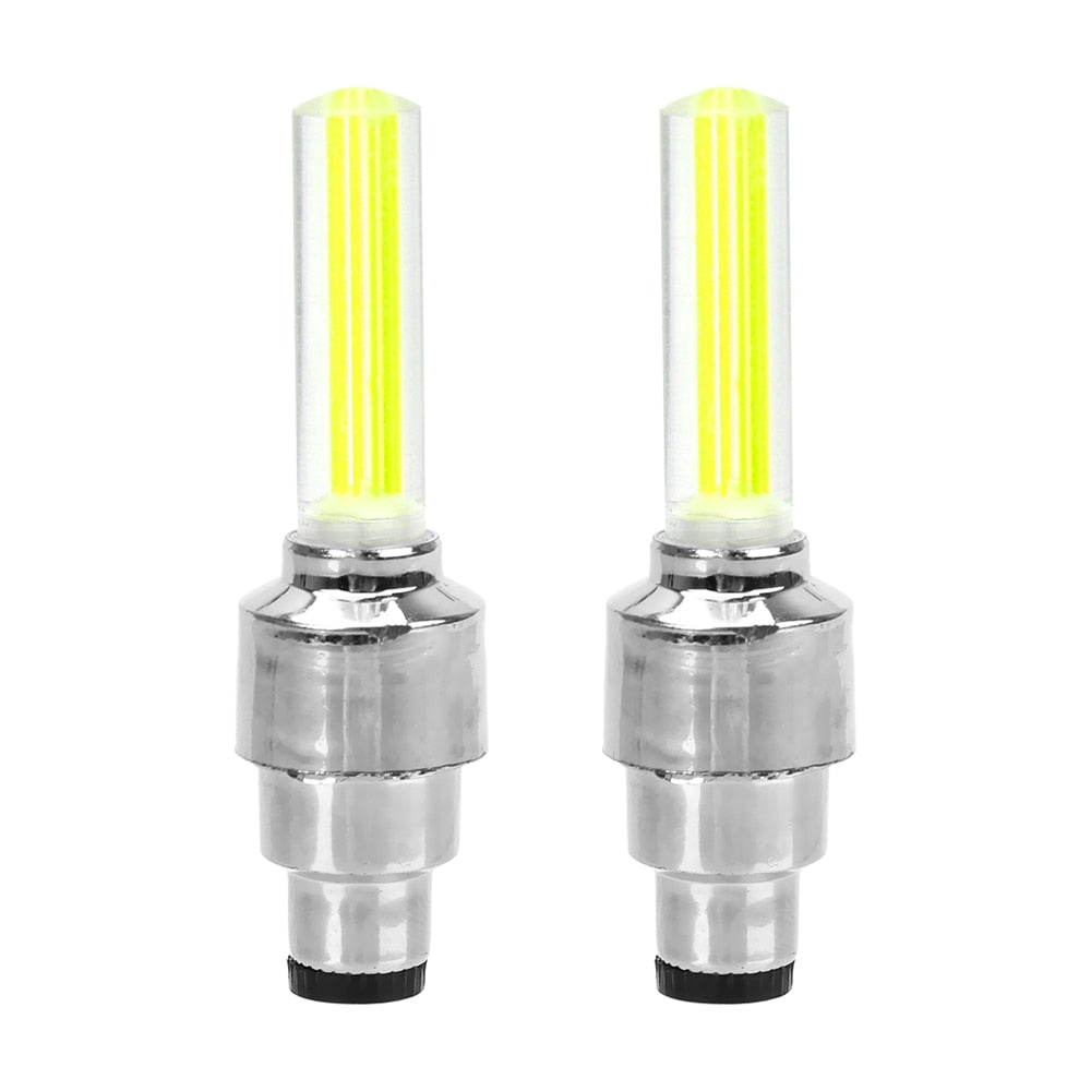 FORAUTO 2PCS Car Wheel LED Light Motocycle Bike Light Tire Valve Cap Decorative Lantern Tire Valve Cap Flash Spoke Neon Lamp - V.I.P Digital Presence
