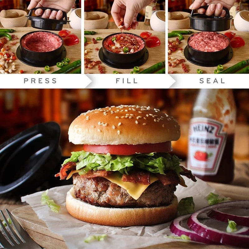 3-in-1 Manual Kitchen Gadget: Hamburger Patty, Round Beef Burger & Meatball Press. - V.I.P Digital Presence