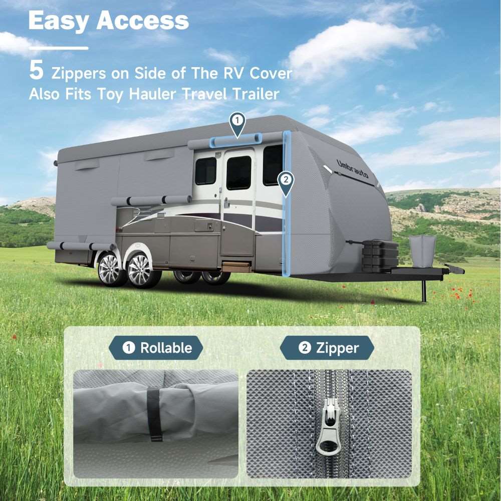 Umbrauto RV Cover,7 Layers Travel Trailer Cover, Waterproof Camper Cover,Grey - V.I.P Digital Presence