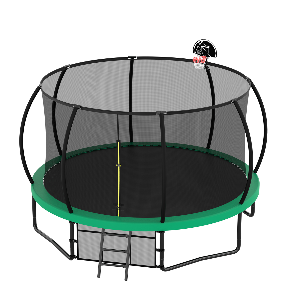 12FT Recreational Kids Trampoline with Safety Enclosure Net & Ladder, Outdoor Recreational Trampolines - V.I.P Digital Presence