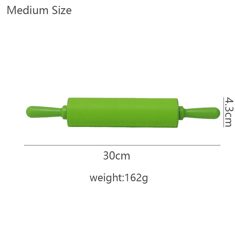 Wooden Handle Silicone Rolling Pin Rolling Pin Roller Flour Pin Small Medium And Large Household Baking Tools And Kitchenware - V.I.P Digital Presence