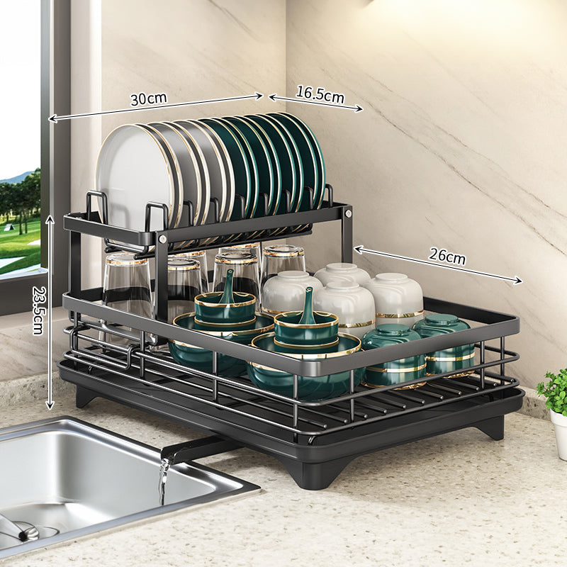 2024 Kitchen Dish Drying Rack with Adjustable Stainless Steel Organizer - V.I.P Digital Presence