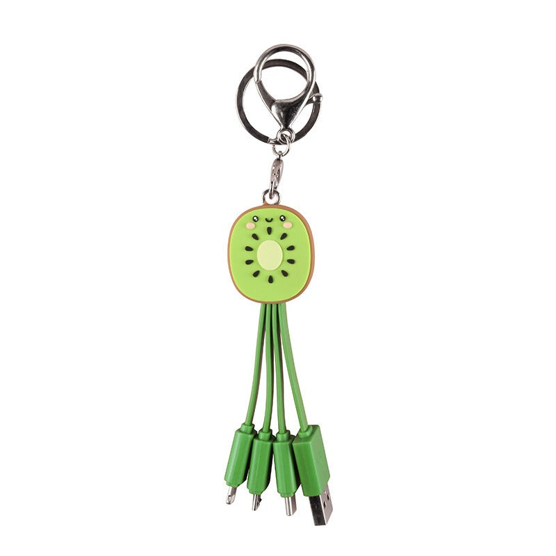 Kiwi Mobile Data Cable Healing Series Fruit Smile Keychain Universal Charging Cable 3-in-1 - V.I.P Digital Presence