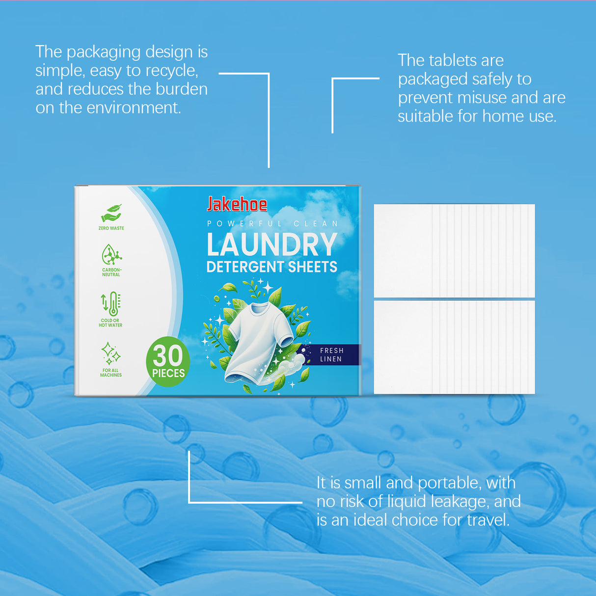 Laundry Detergent Sheet Gentle Cleaning And Decontamination Handy Household Laundry Bubble Paper - V.I.P Digital Presence