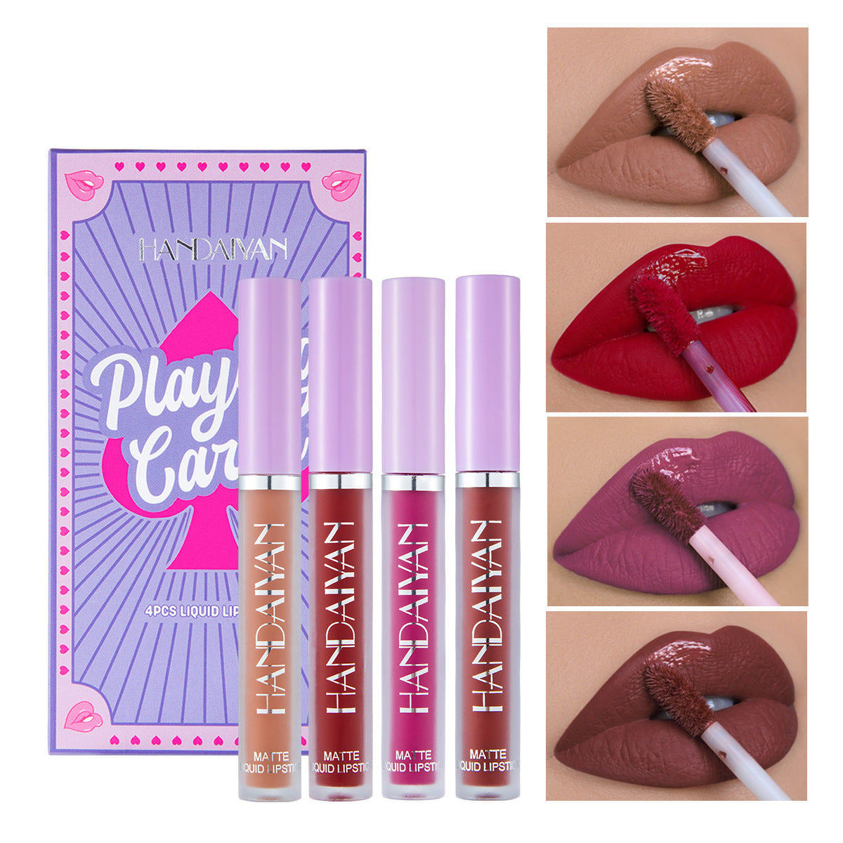 HANDAIYAN Playing Card Lipstick Set Of 4 Matte Matte Non-Stick Cup Lipstick Lipstick - V.I.P Digital Presence