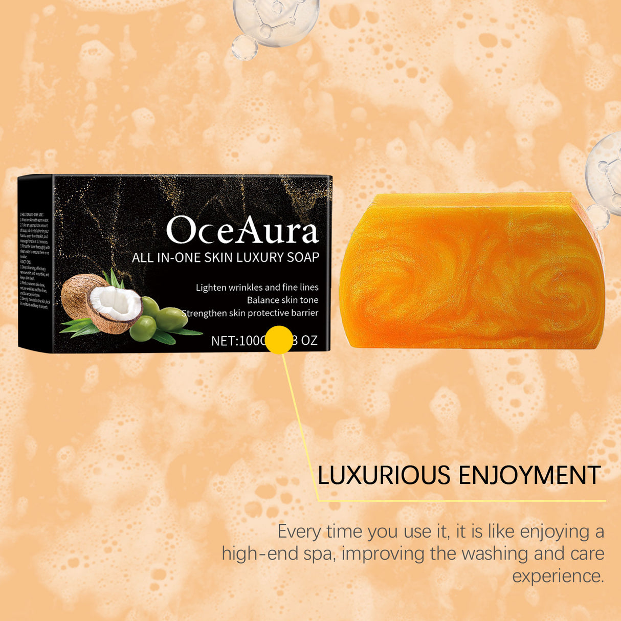 Oceaura Essential Oil Skin Care Soap, Gently Clean And Moisturize Skin, Body Clean And Refreshing Bath Care Soap