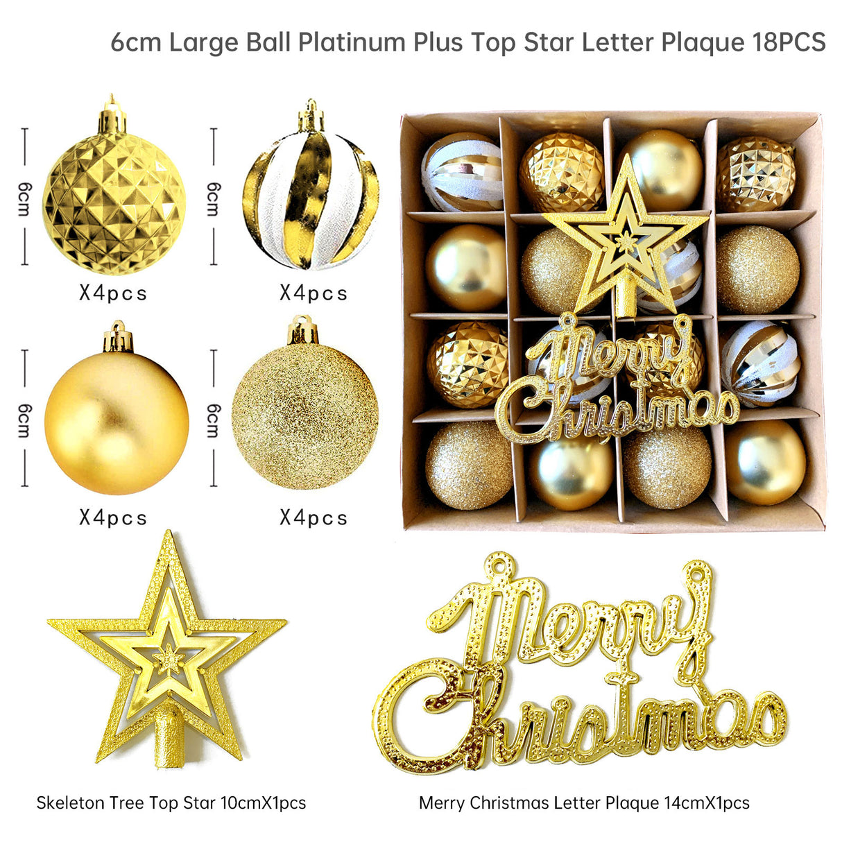 Christmas decoration 6cm electroplated ball plastic ball special-shaped painted Christmas ball gift Christmas tree pendant - V.I.P Digital Presence