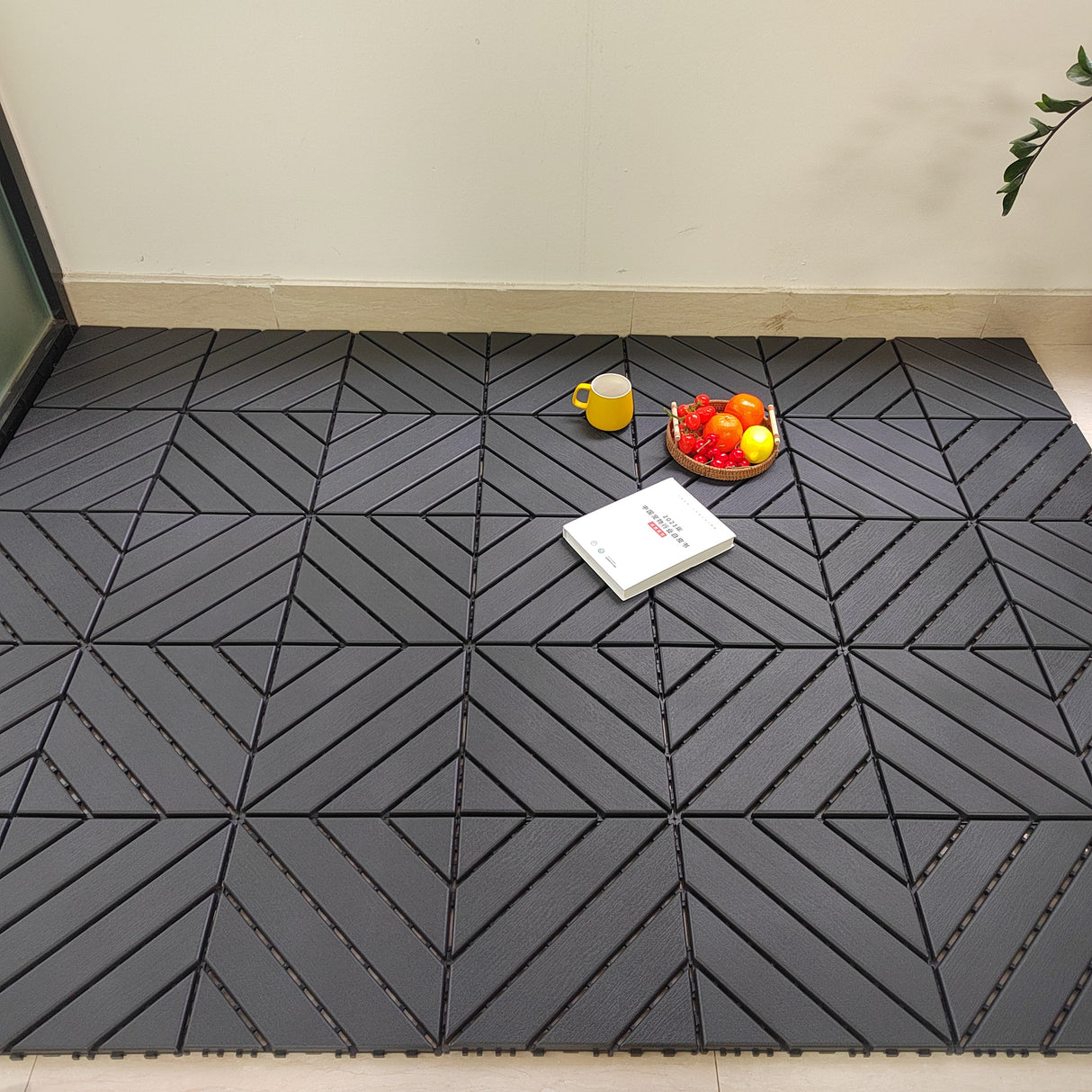 Plastic tiles, 36 pieces, 12 inches x 12 inches waterproof outdoor terrace tiles with reinforced drainage design, gray - V.I.P Digital Presence