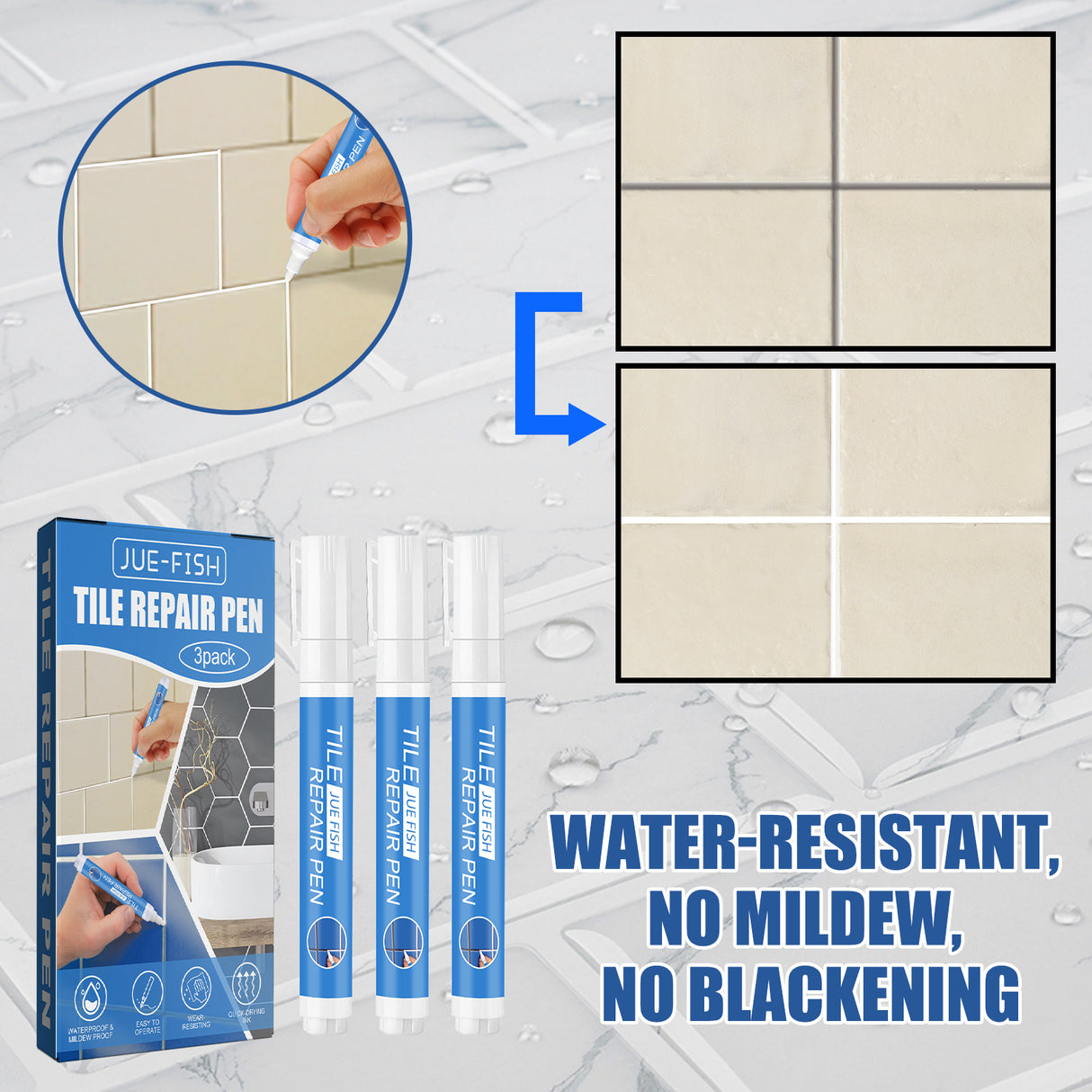 Tile Repair Pen Waterproof Mildew Resistant Tile Repair Pen For Bathroom Floor Crevices - V.I.P Digital Presence