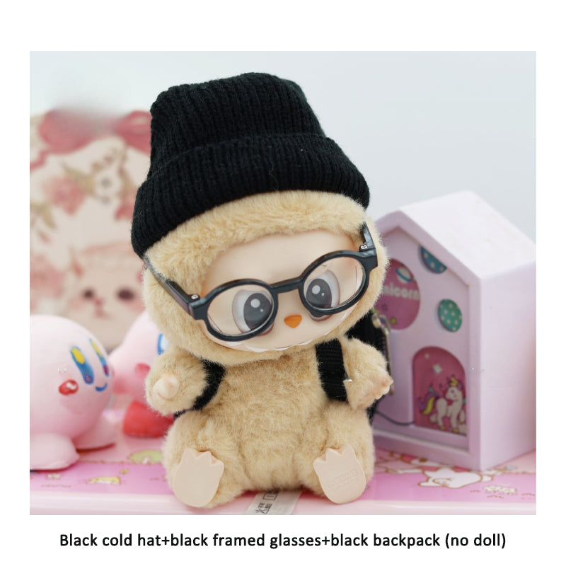 Accessories only Labubu Sitting Party Baby Clothes Black Cold Hat Sunglasses Backpack Trendy Set Labubu Accessories - V.I.P Digital Presence