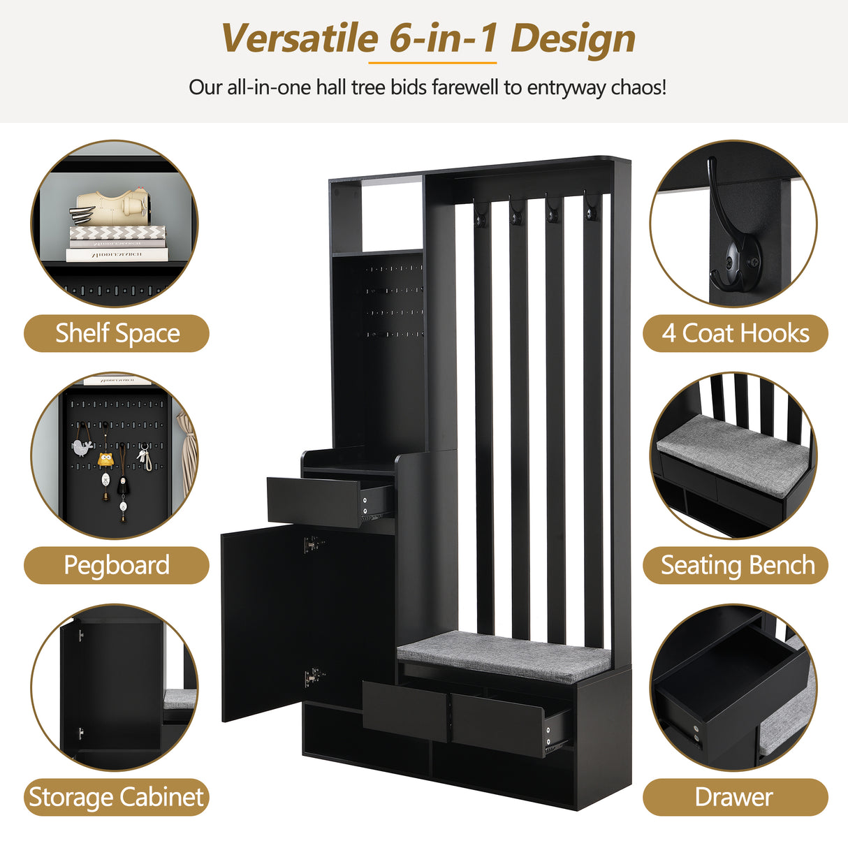 39.3'W70.8'H multifunctional corridor shoe cabinet with soft padded nail board and black hanger with entrance hook - V.I.P Digital Presence