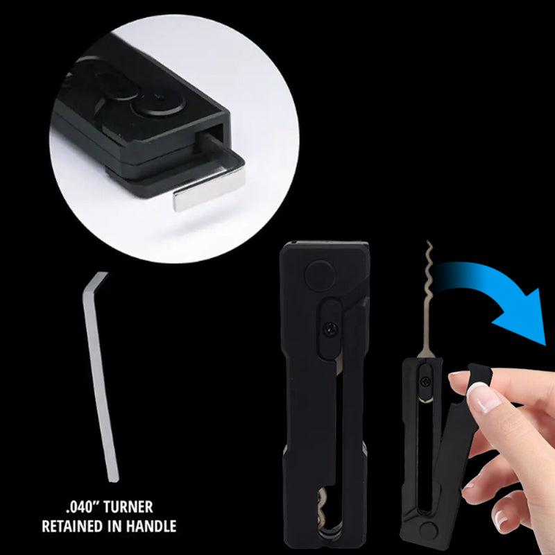 Essential stainless - steel multi - tool: quick - flip grav pick, door keys, lock rake. Durable. - V.I.P Digital Presence