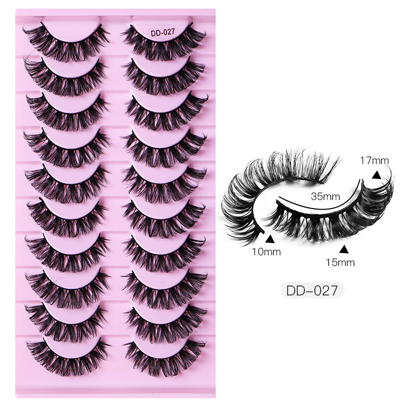 New DD Russian Large Roll Grafting Free False Eyelashes 10 Pairs Of Multi-Layer Thick Cross Mink Like Eyelashes - V.I.P Digital Presence