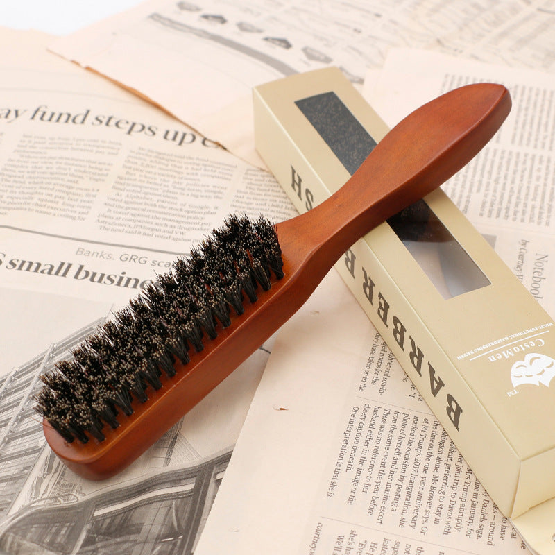 Beard Brush for Styling and Grooming, Hair Salon Cleaning Brush, Broken Hair Sweeper, Solid Wood Bristle Beard Comb, Pomade Brush - V.I.P Digital Presence