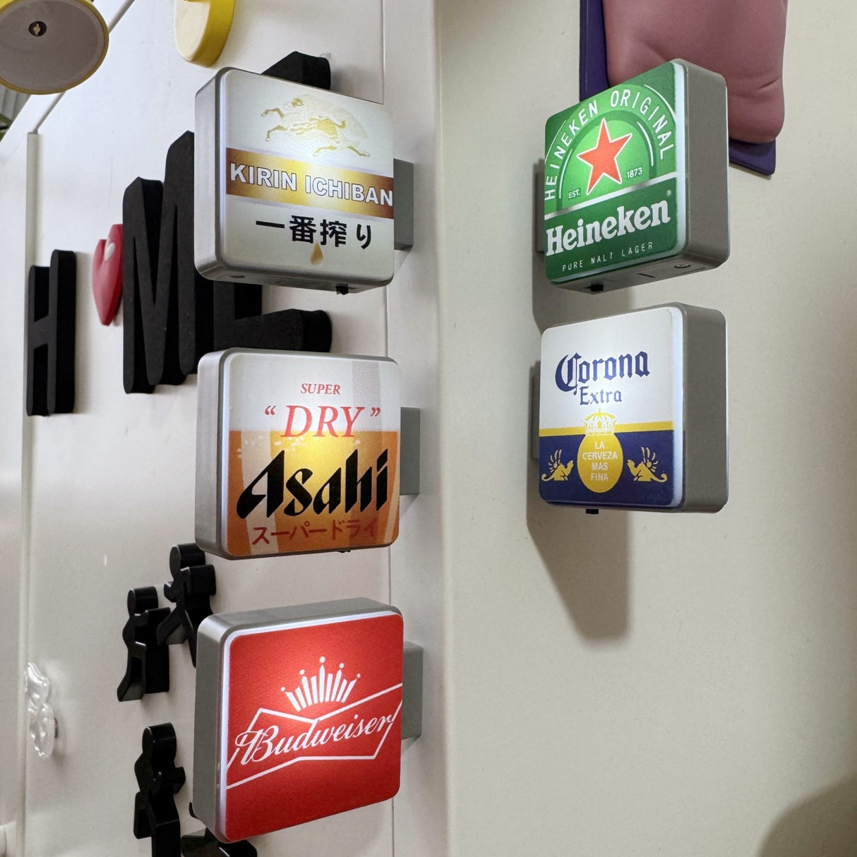 Creative Beer Series Magnetic Attraction Light Sign Fridge Magnet Perforated Board Entrance Door Luminescent Magnetic Decoration Magnetic Sticker - V.I.P Digital Presence