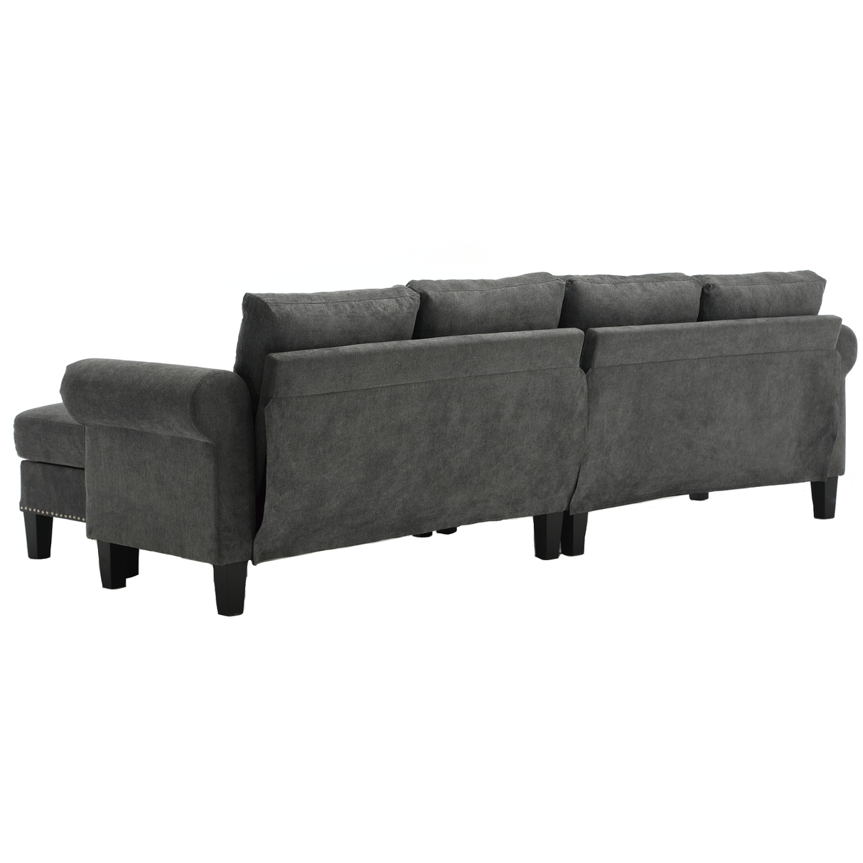 Convertible Sectional Sofa with Storage,L-shaped sofa Modern Linen Fabric Sectional Couches for Living Room,Gray - V.I.P Digital Presence