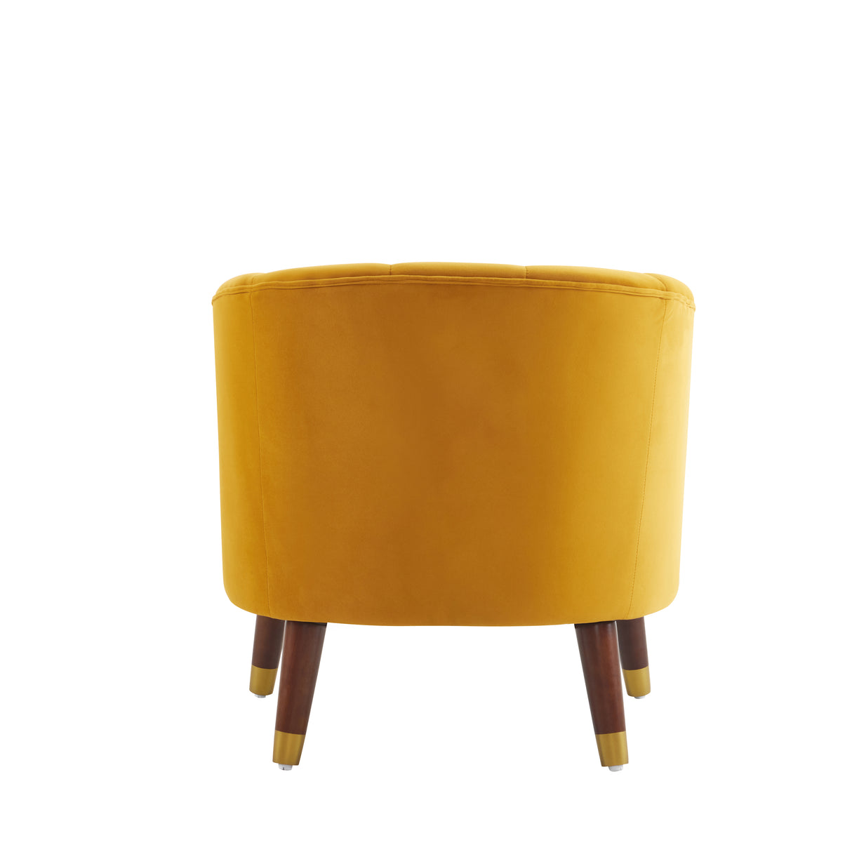 Upholstered Barrel Accent Chair With Wooden Legs - V.I.P Digital Presence