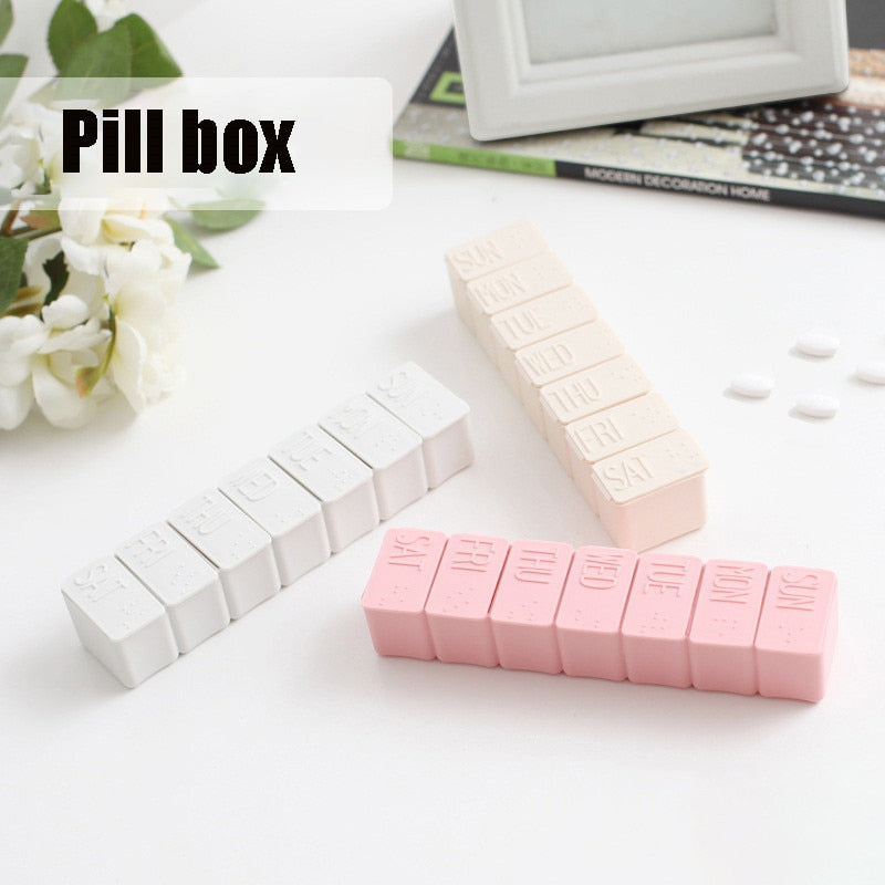Travel Pill Box Holder Weekly Medicine Storage Organizer Container Drug Tablet Dispenser Independent Lattice Plastic Pill Case - V.I.P Digital Presence