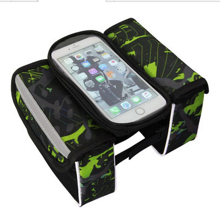 Bicycle Bag Mountain Bike Front Beam Bag Touch Screen Mobile Phone Bag Big Saddle Bag Frame Tube Bag Riding Equipment