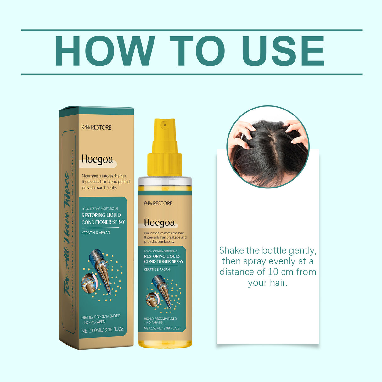 Argan Leave-In Hair Treatment Spray Moisturizes Split Hairs And Moisturizes Glossy Hair - V.I.P Digital Presence