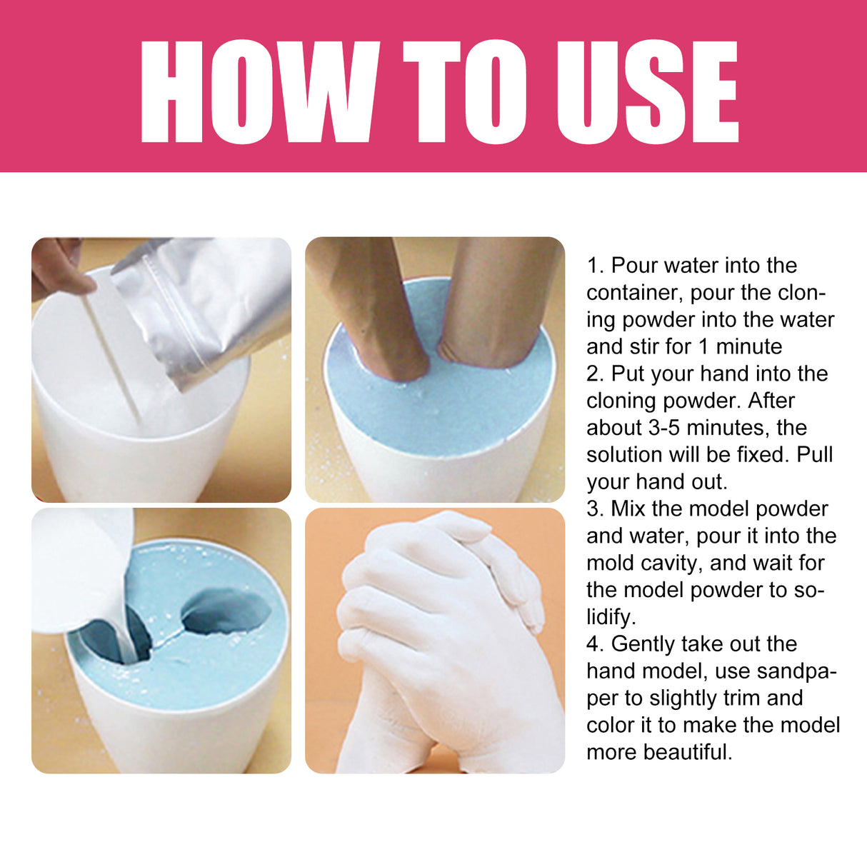 Hand Casting Kit, Three-Dimensional Hand Model Plaster Clone Model Homemade Commemorative Gift Crafts - V.I.P Digital Presence