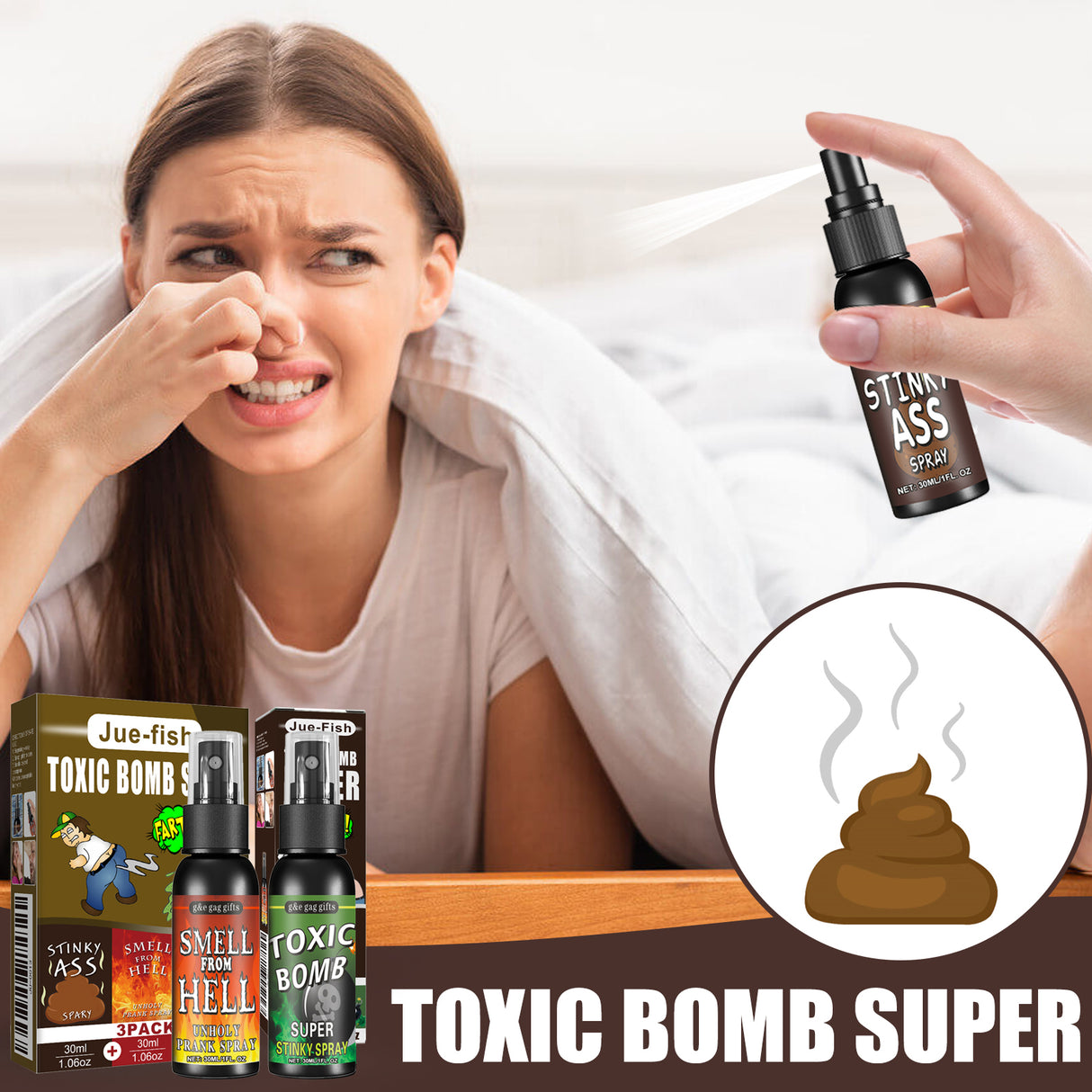 Fart Spray, April Fool's Day Pooper Toy Spoof Stink Entertainment Poop Hell Bomb Smell - V.I.P Digital Presence