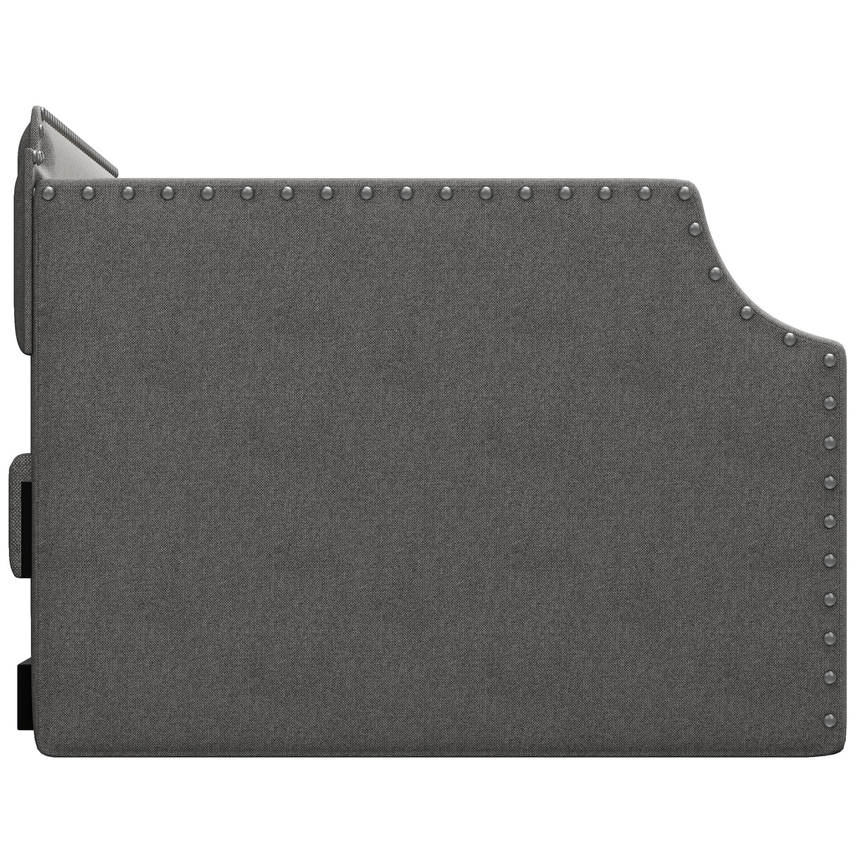 Upholstered Daybed with Trundle, Wood Slat Support,Upholstered Frame Sofa Bed Twin Gray