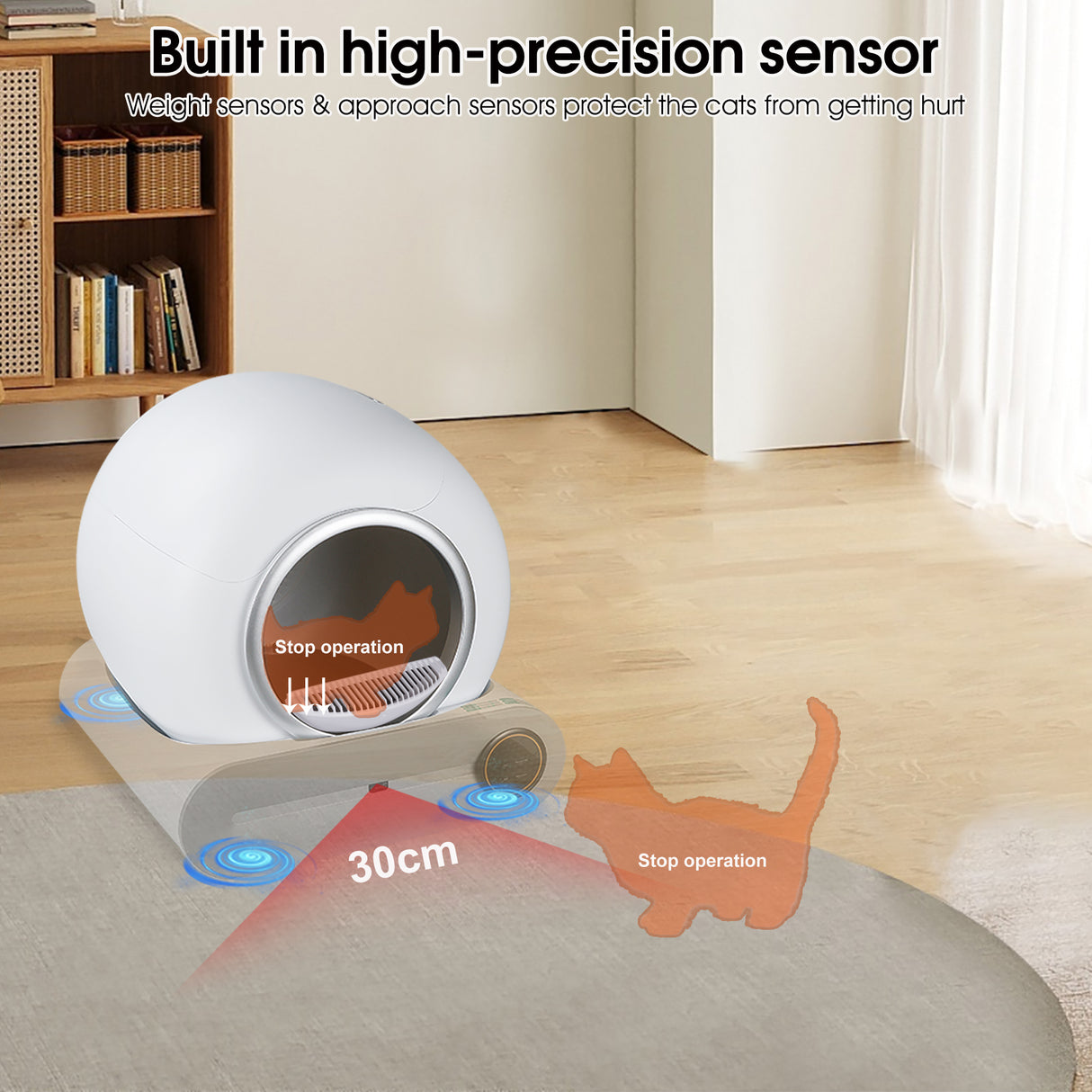 Automatic cleaning, eliminates odors, supports WiFi application control, intelligent automatic cat litter box with padding - V.I.P Digital Presence