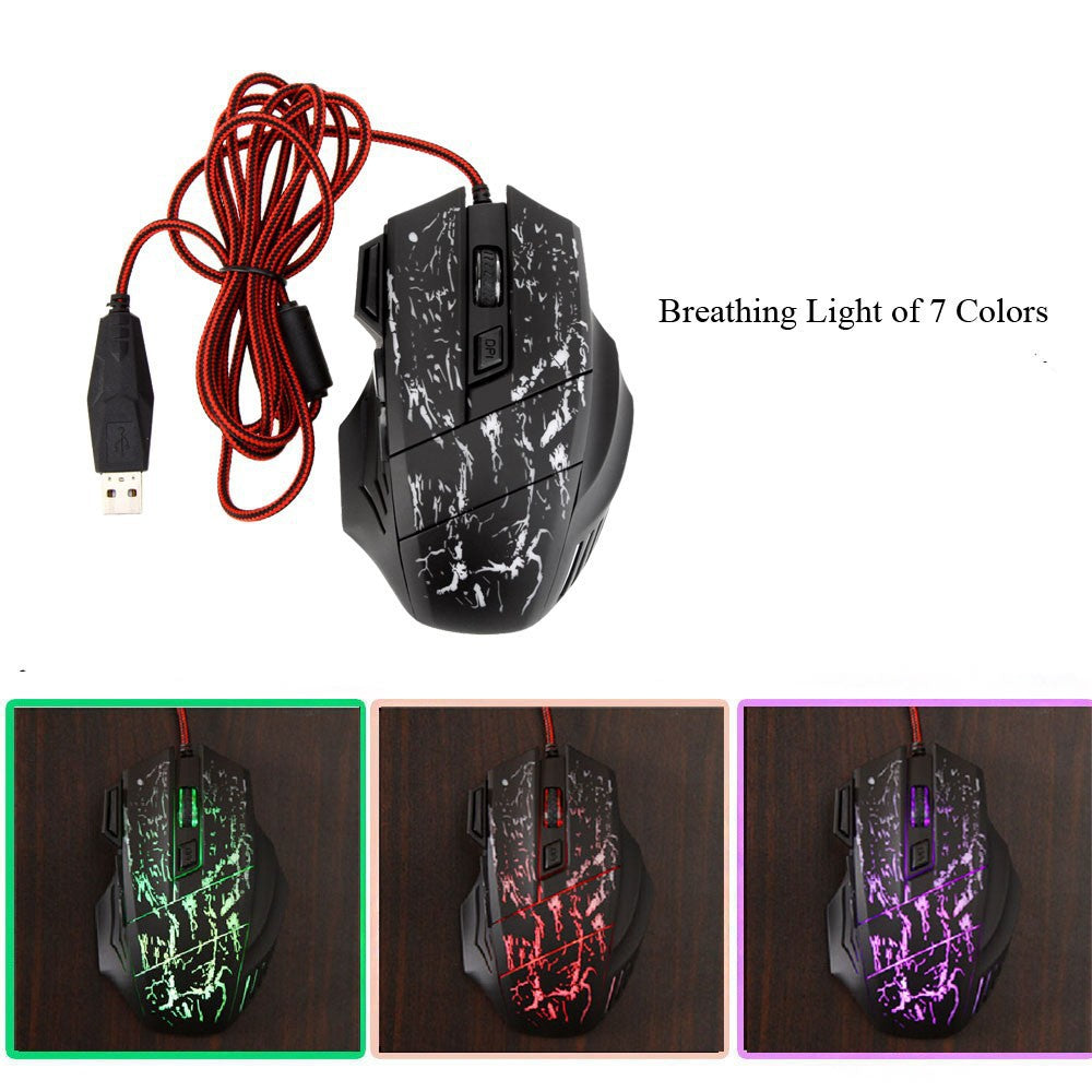 HXSJ Flow Crack Gaming Mouse Colorful Luminous MOUSE 7D Gaming Mouse - V.I.P Digital Presence