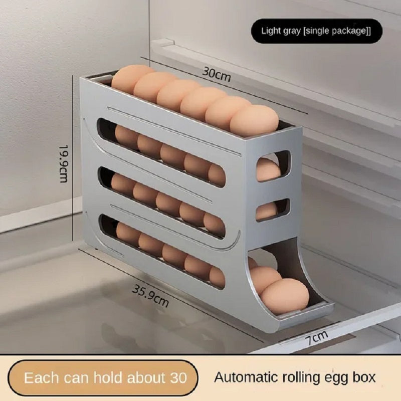 Refrigerator Egg Storage Box Automatic Scrolling Egg Holder Kitchen Large Capacity Dedicated Rolling Egg Storage Box for Kitchen - V.I.P Digital Presence
