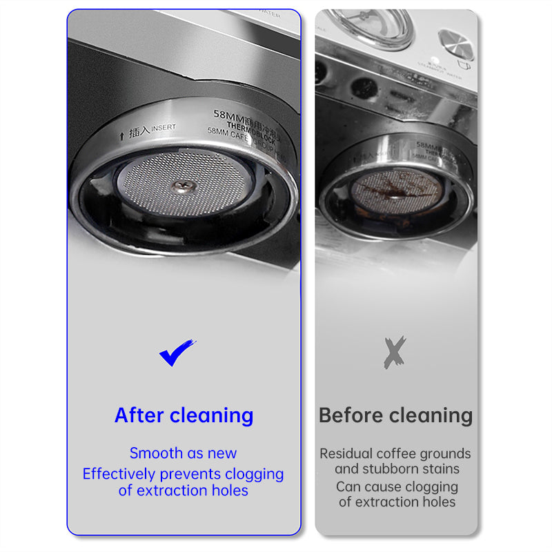 Barista tool: long - handle cleaning brush for coffee machine steam, with replaceable head to remove brew head dirt - V.I.P Digital Presence