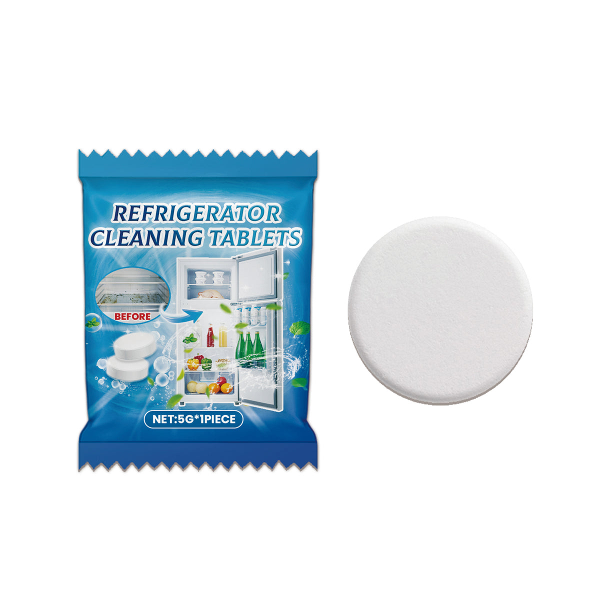 Refrigerator Cleaning Tablets, Deep Cleaning Household Freezer Crevices Descaling Odor Cleaning Effervescent Tablets - V.I.P Digital Presence