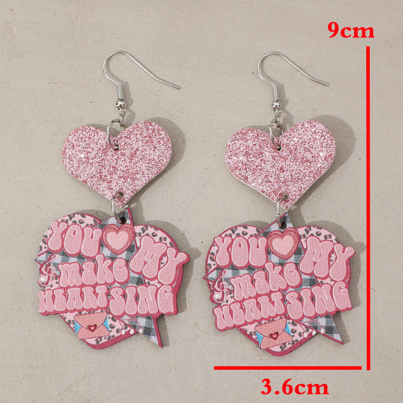 Heart Shape Wooden Earrings - V.I.P Digital Presence