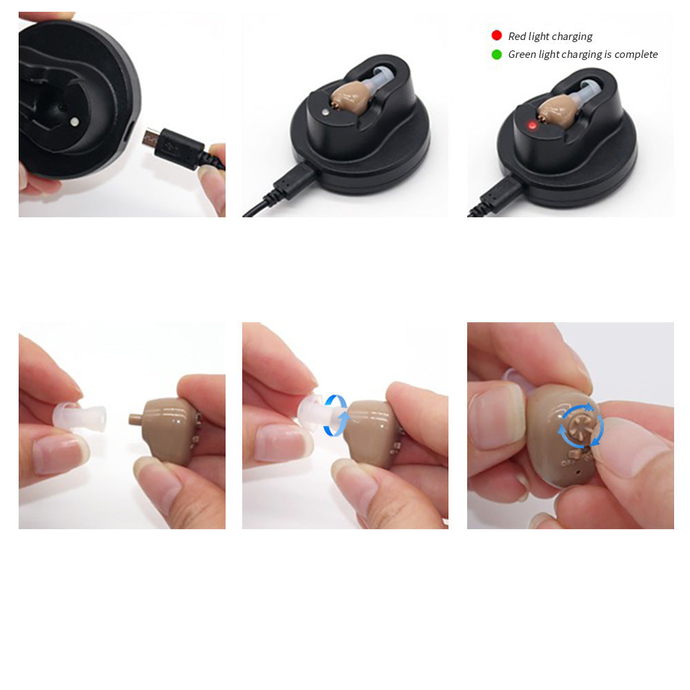 1pcs Sound Amplifier G-12 Hearing Aid Headphone Charging In-Ear USB Cradle Charging Hearing Aid - V.I.P Digital Presence