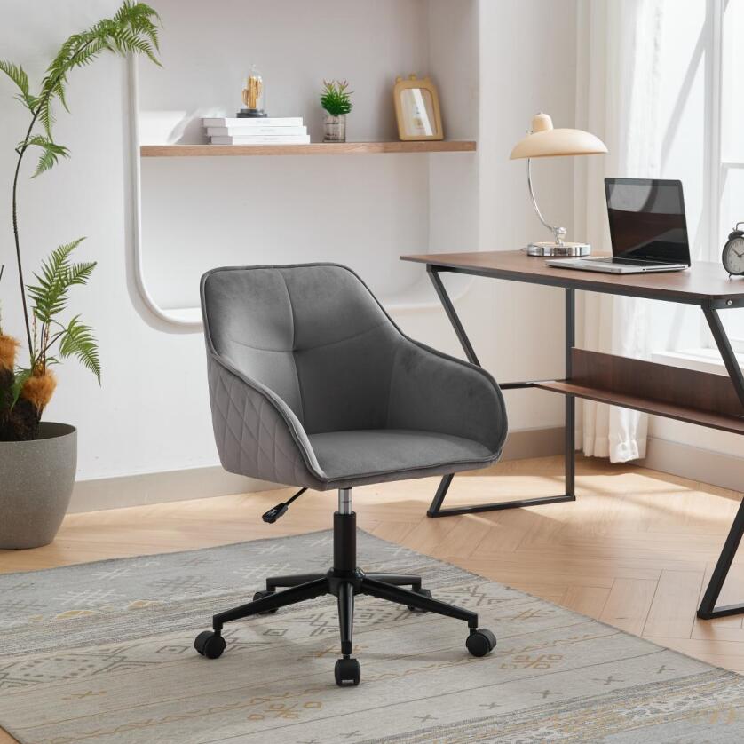 Velvet Office Desk Chair, Modern Home Desk Chair with Wheels , Vanity Chairs for Living Room, Bedroom,Study Room - V.I.P Digital Presence