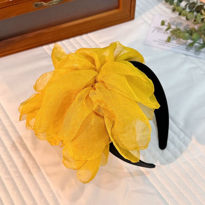 Oversized and exaggerated handmade fabric flower versatile headband - V.I.P Digital Presence