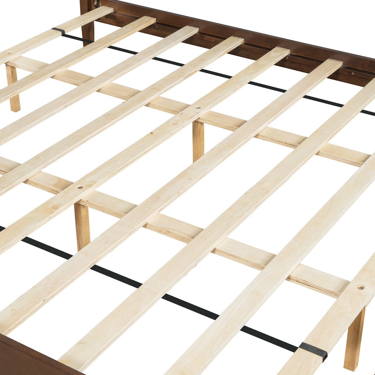 Mid-Century Modern Platform Bed Wood Slat Support with No Box Spring Needed,King Walnut - V.I.P Digital Presence