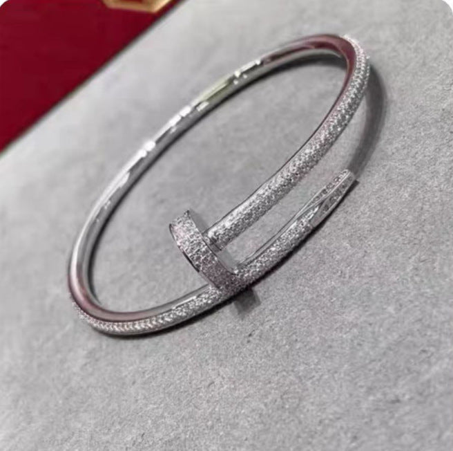 Precision Thick Plating Head and Tail Diamond Fashion Three-Circle Full Diamond Couple Bracelet - V.I.P Digital Presence