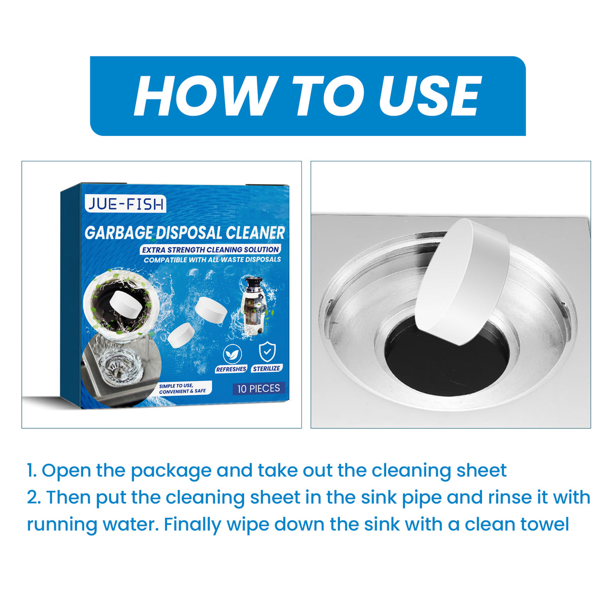 Sink Cleaning Tablet, Kitchen Sink Cleaning Grease Stains Dirt Dredging Pipe Cleaning Tablets - V.I.P Digital Presence