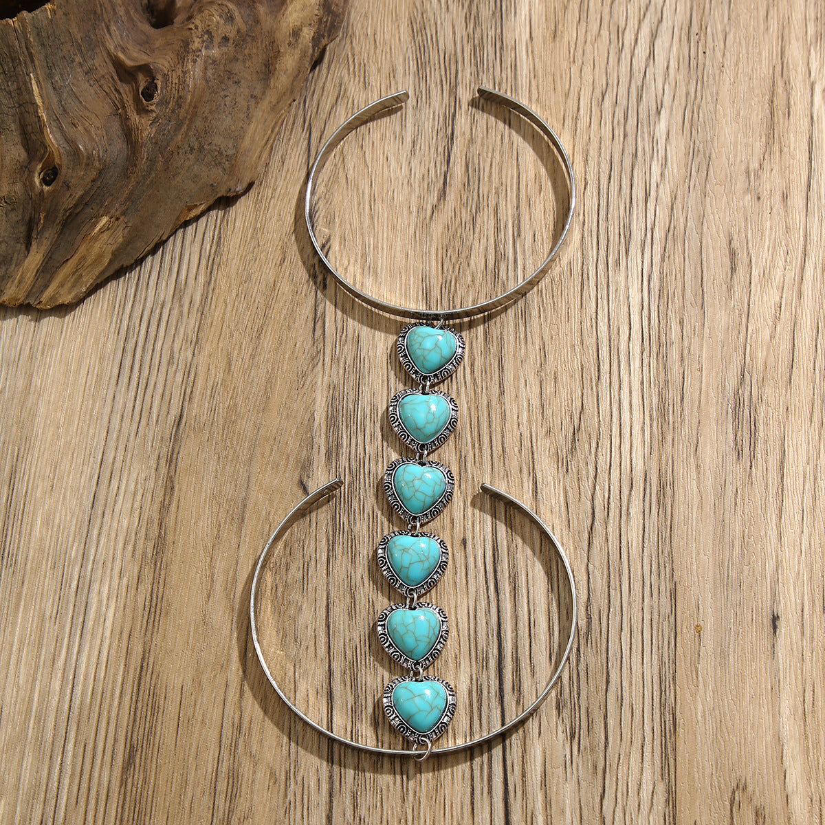 Bohemian style geometric metal arm ring Leg Chain minimalist imitation turquoise arm chain - V.I.P Digital Presence