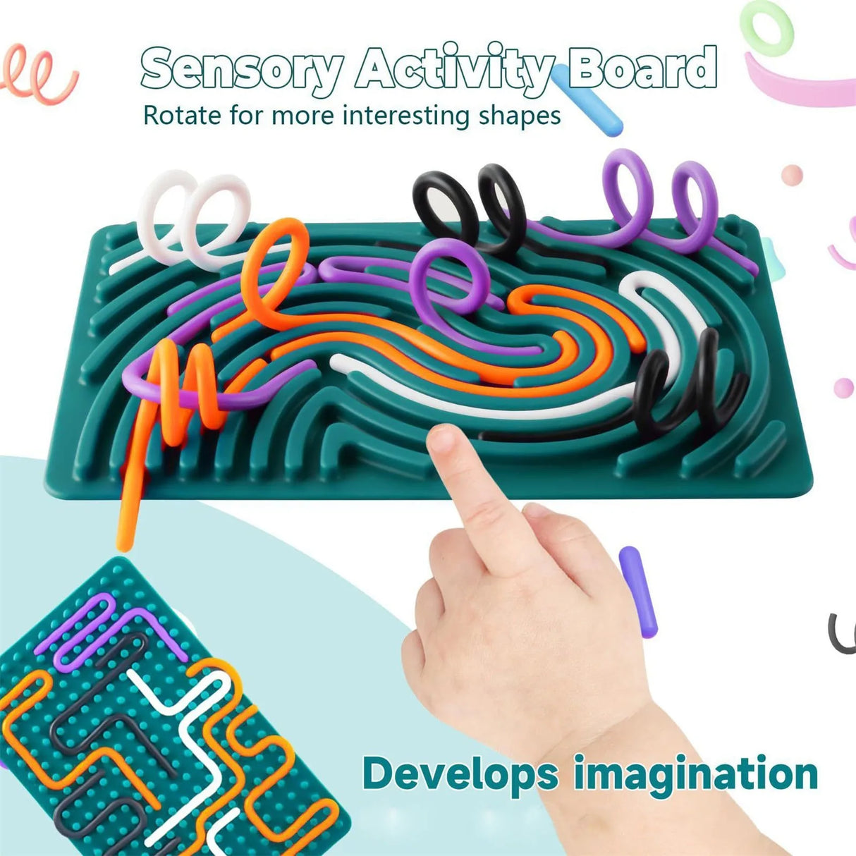 Sensory Activity Board, Silicone Calm Down Toy, Stress, Silent, Mindfulness For Kids 3+ Anxiety Relief, Sensory Board - V.I.P Digital Presence